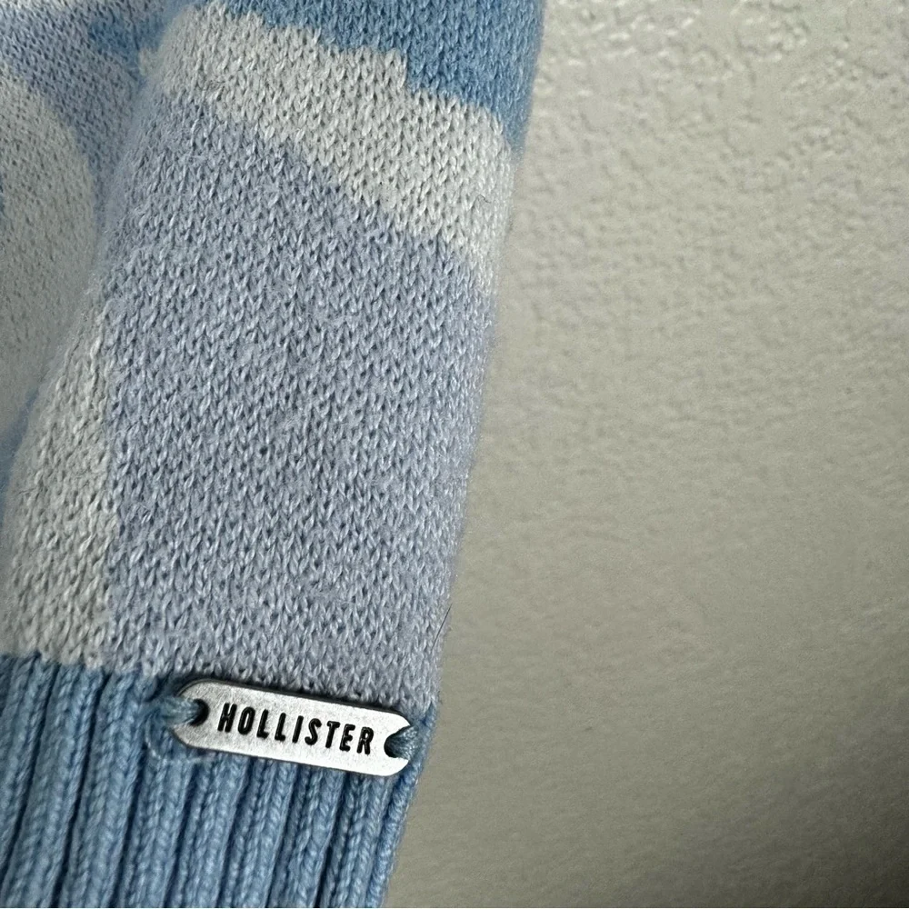 Hollister Flower Print Sweater Vest Tank Top in Blue Cotton Blend Size Small